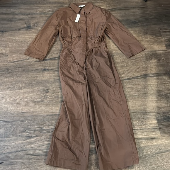 NWT! Banana Republic Espresso Brown Cotton Poplin Boiler Suit - Multiple🦋 - Picture 8 of 11